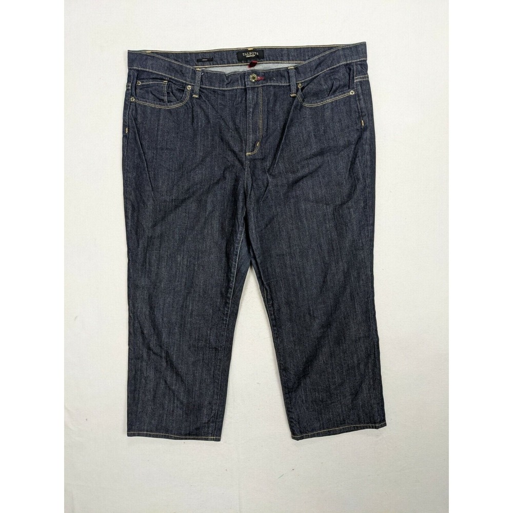 Talbots Womens Jeans Straight Capri Size 42x22 2X?‎ Cotton Blend Blue